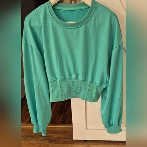 Teal Cropped Sweatshirt